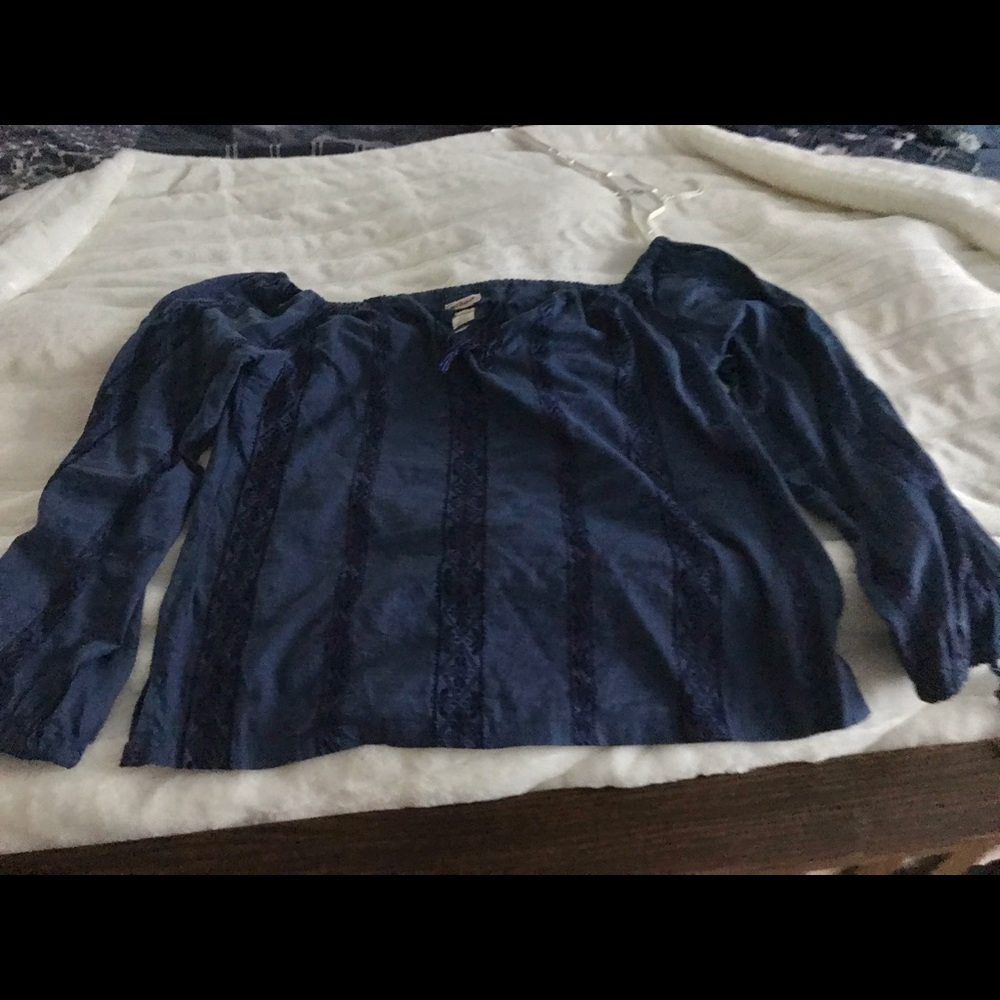 Polo boho navy top